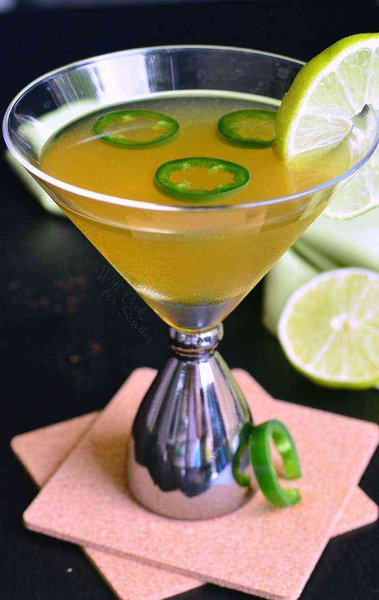 Jalapeno Peach Martini Cocktail