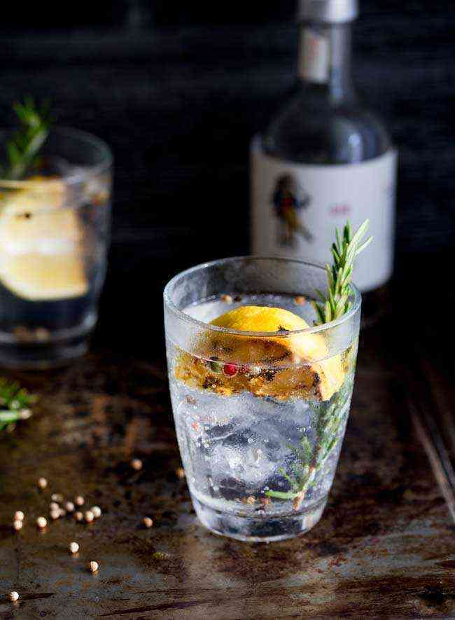 Lemon, Rosemary Gin Cocktail