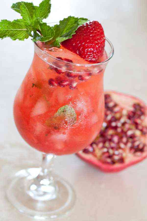 Strawberry Pomegranate Mojito